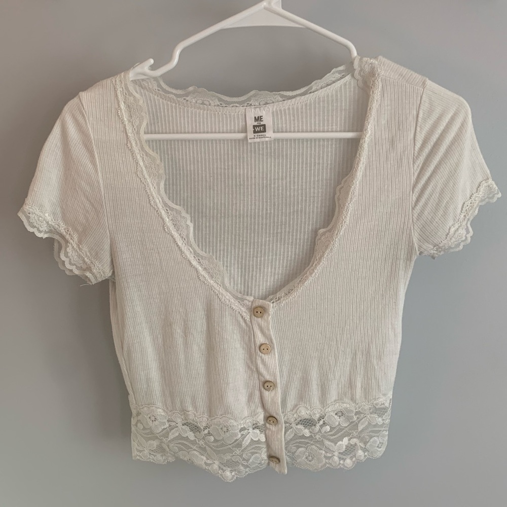 Pan Sun White lace, Crop Top